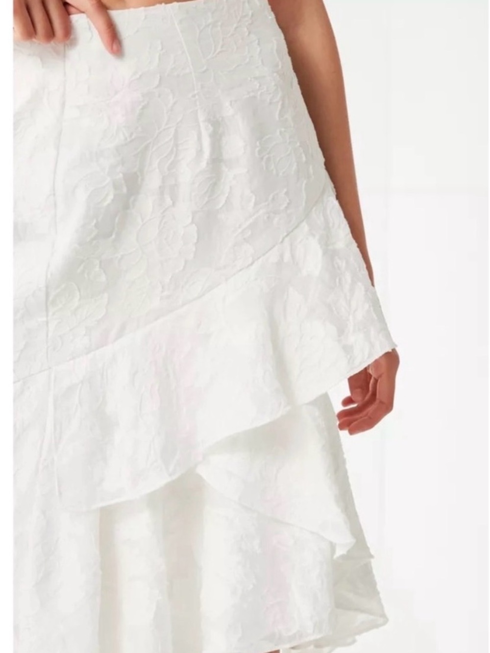 Revolve Keepsake Radar Ivory Off-Shoulder Ruffle Two-Piece Set - Picture 6 of 8